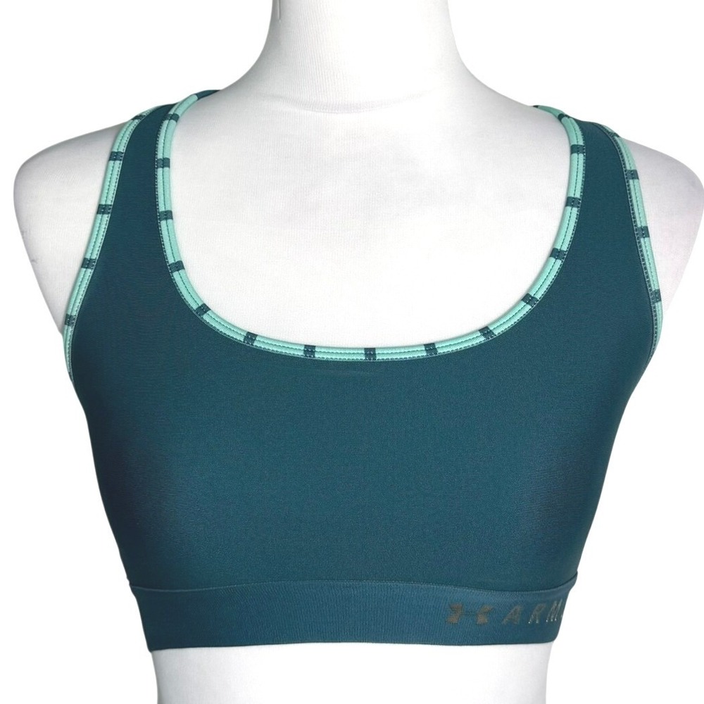 UNDER ARMOUR Women's Small Teal Mint Green Geometric Grid Crossback Sports Bra